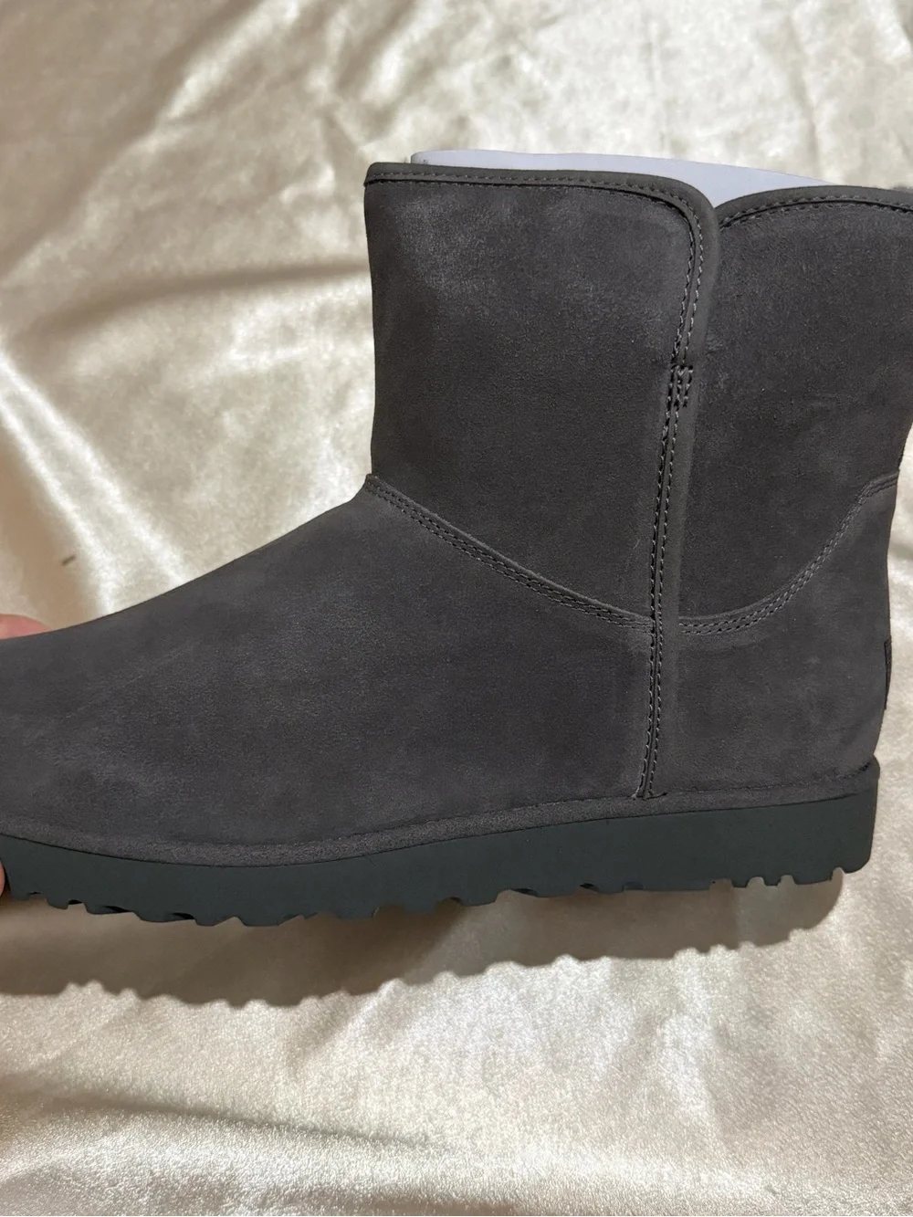 UGG Grey Cory II Shearling Lined Ankle Booties Boots Size 10M new W/ Box